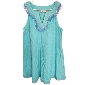 Vineyard Vines Lattice Cover-Up Blue   Mini Dresses M Resortwear Beach Vacation